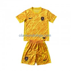 Camisola Portugal Guarda-redes Criança Equipamento Primeiro Euro 2024 Manga Curta